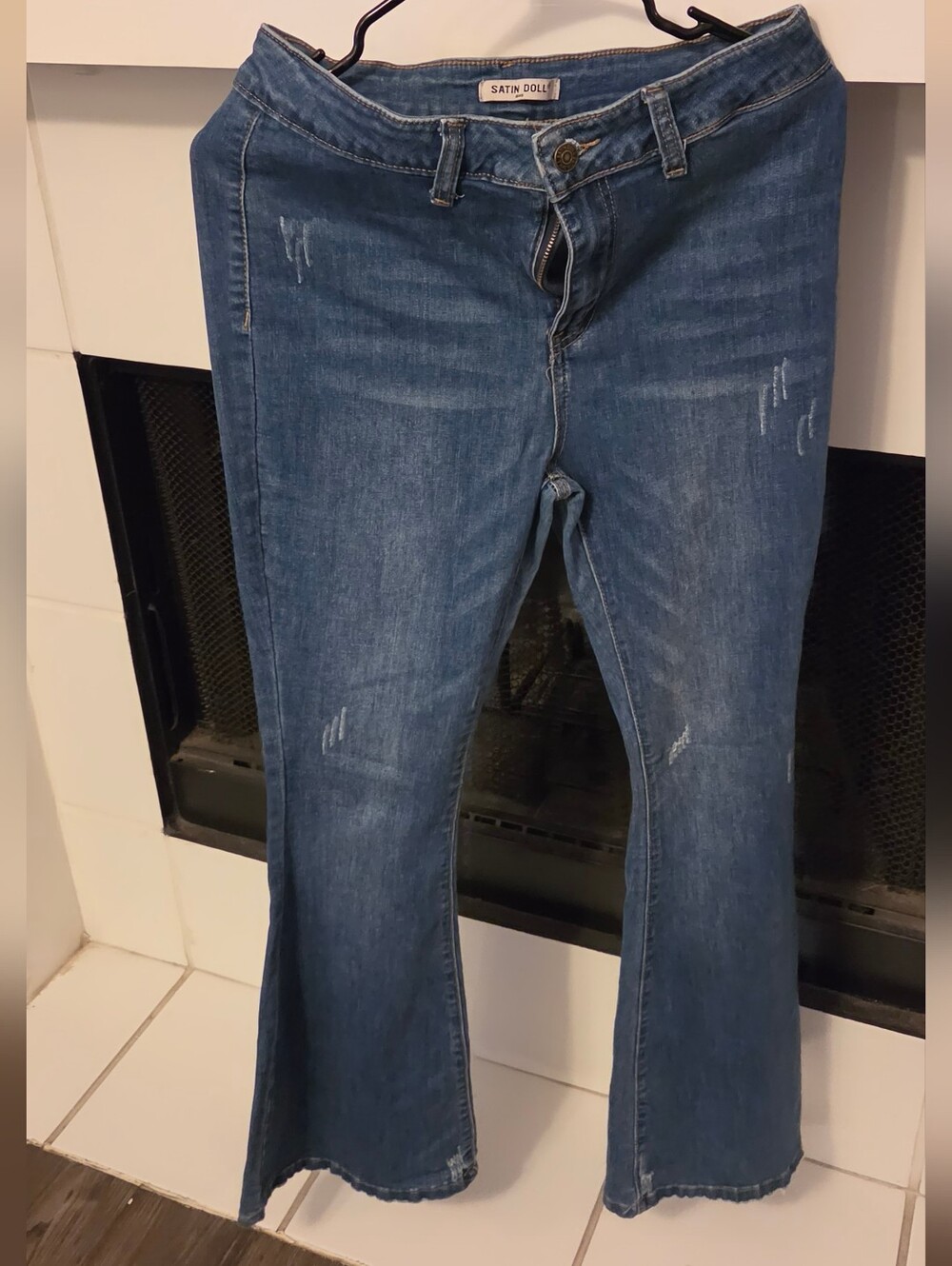 Satin Doll Mid-Rise Faded Blue Flared Jeans
